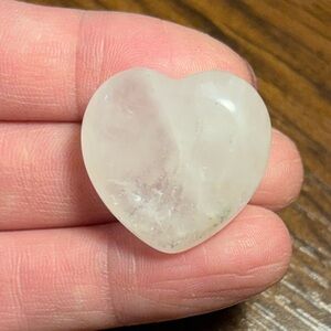 Clear quartz heart shaped worry stone